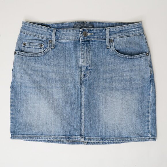 Levis Light Wash Mid Rise Denim Mini Skirt - Picture 3 of 8
